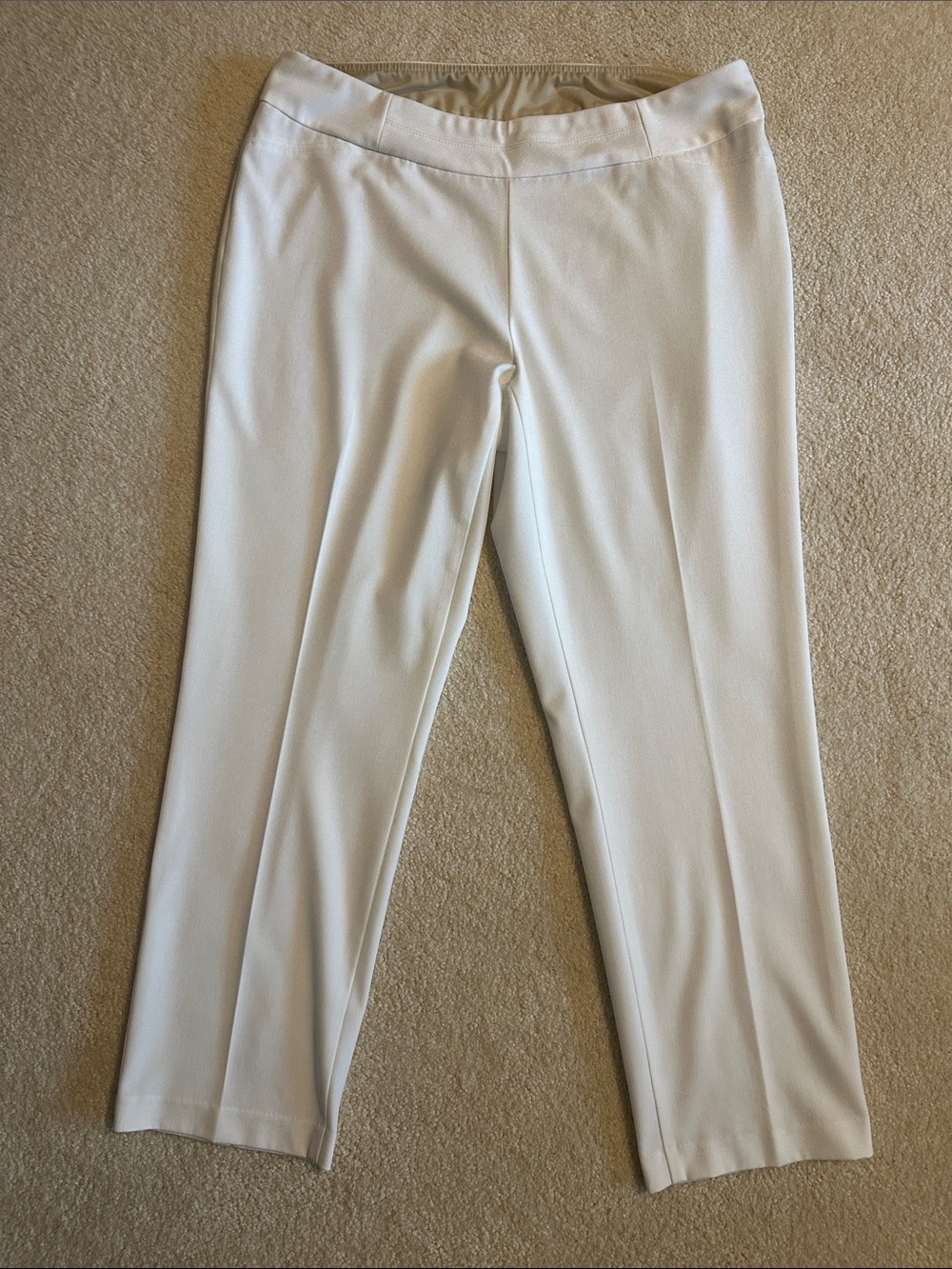 Investments Straight Leg Winter White Pull-On Pants 18w
